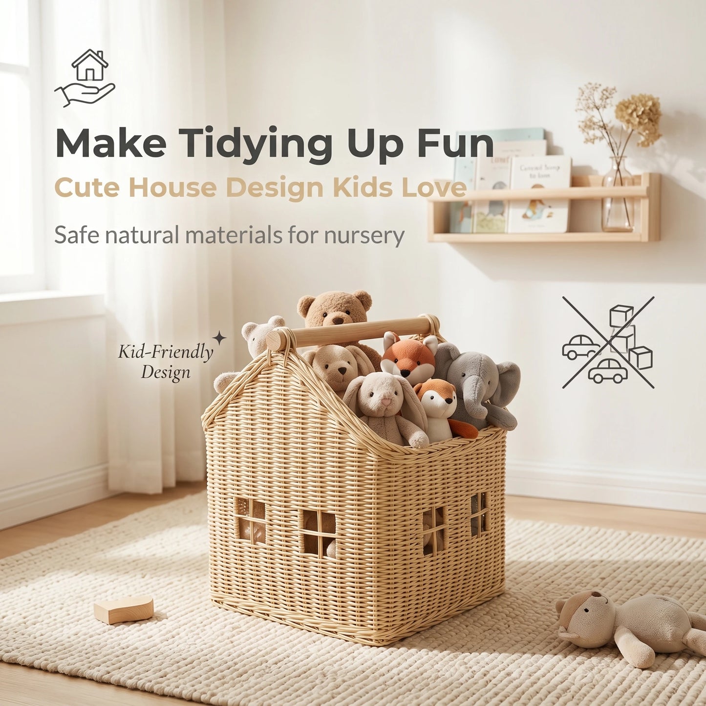Handcrafted Woven Rattan Storage Basket