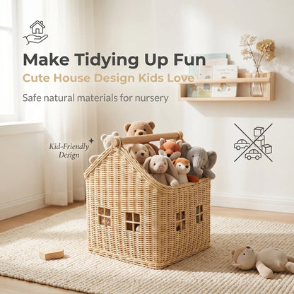 Handcrafted Woven Rattan Storage Basket