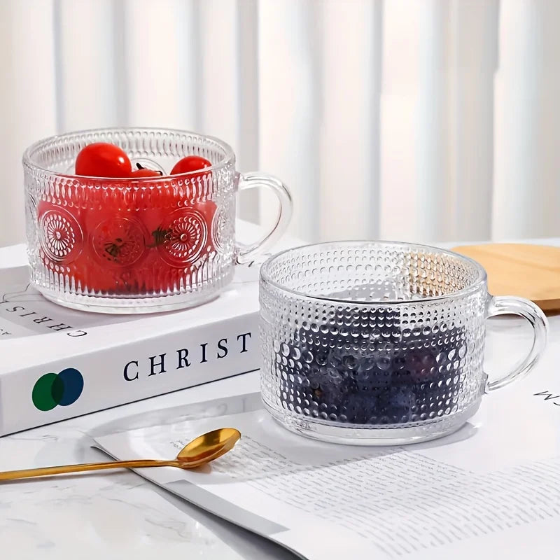15.2oz Glass Cups, Lids, Spoons