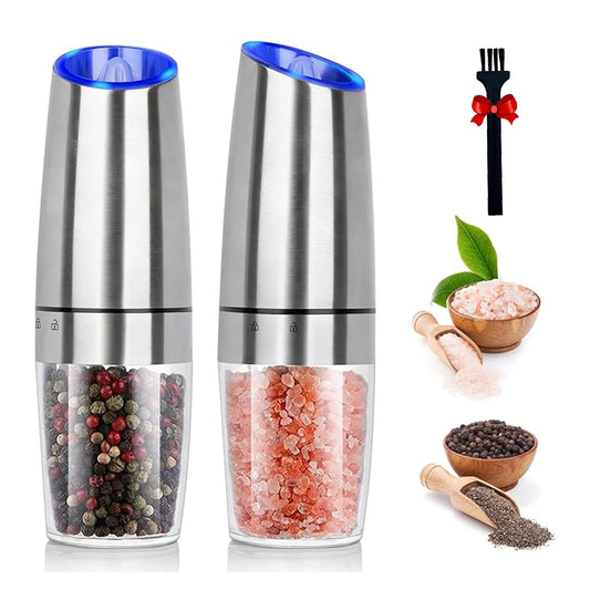 1pc/2pcs, LED Electric Salt And Pepper Grinder