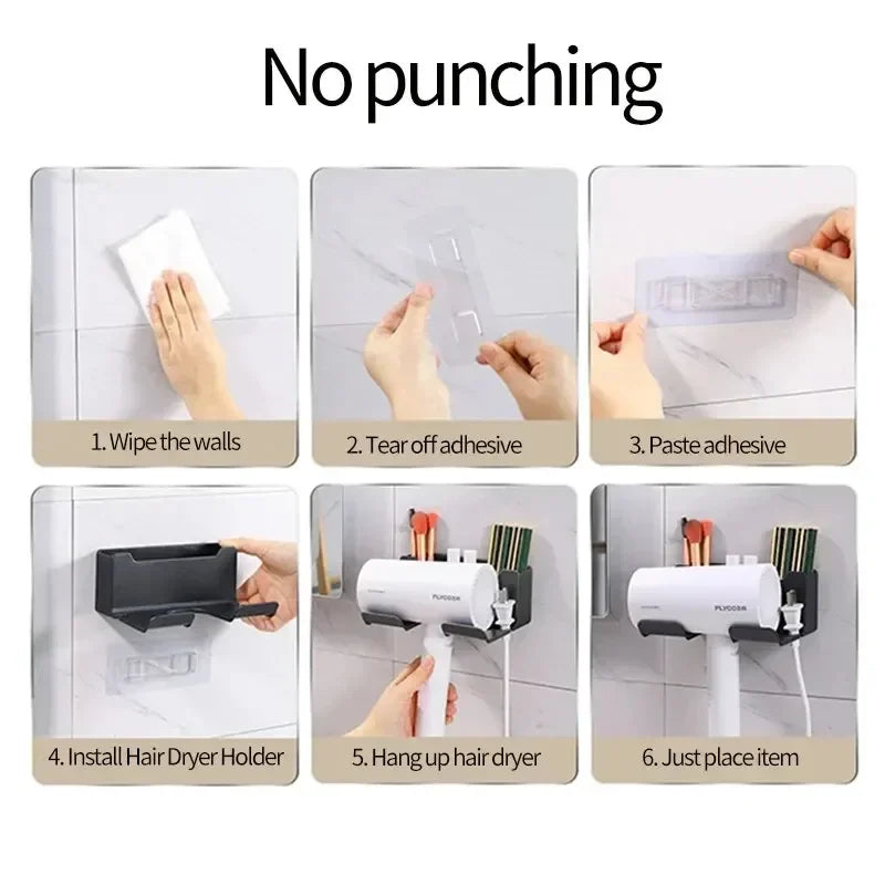 Adhesive Hair Dryer Holder