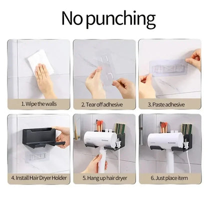 Adhesive Hair Dryer Holder