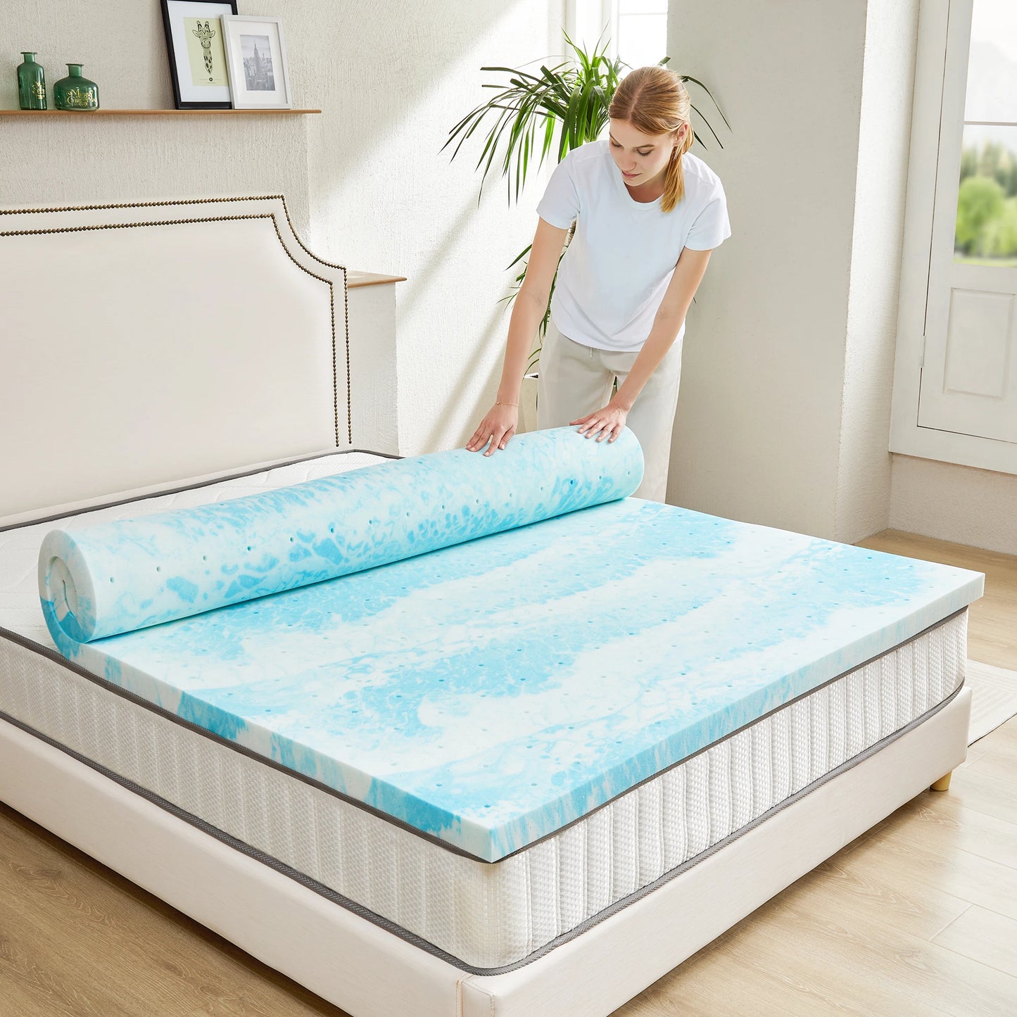 4 Inch Gel Infused Cooling Mattress Topper