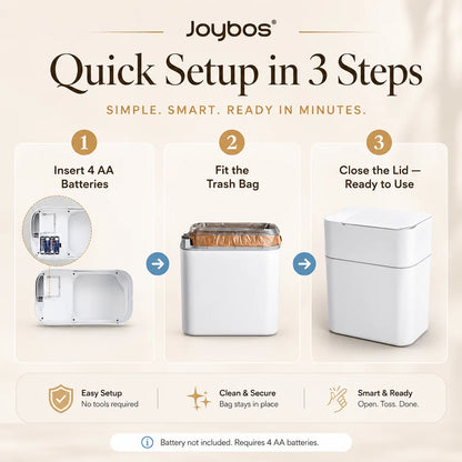 Touchless Trash Can with Auto Bag-Suction