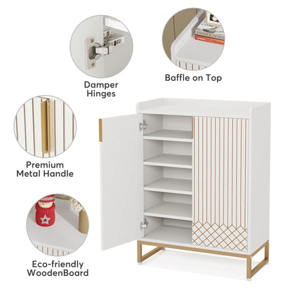 5-Tier Shoe Cabinet with Doors