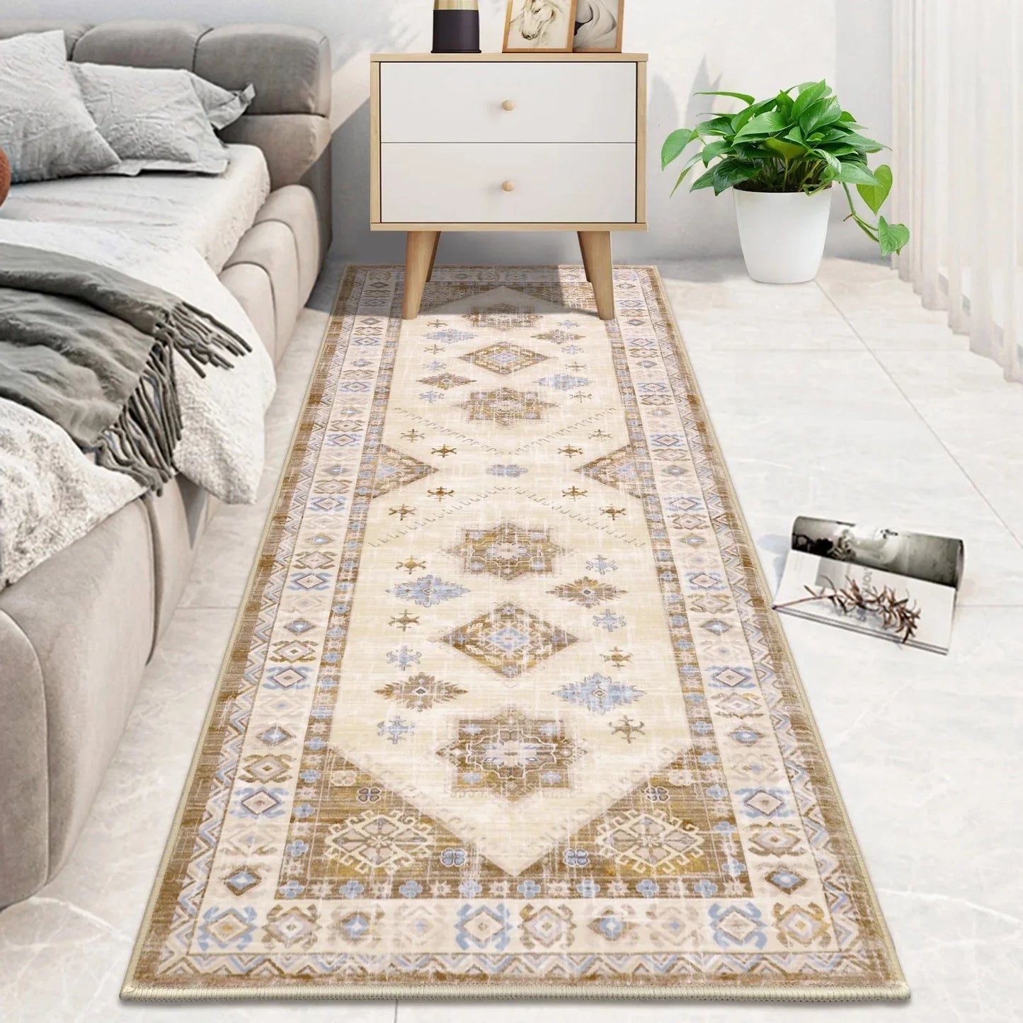 VIKAMA Bohemian Washable Rug