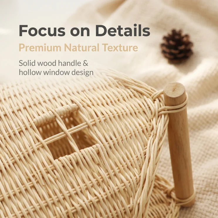 Handcrafted Woven Rattan Storage Basket