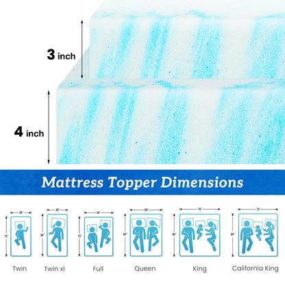 4 Inch Gel Infused Cooling Mattress Topper