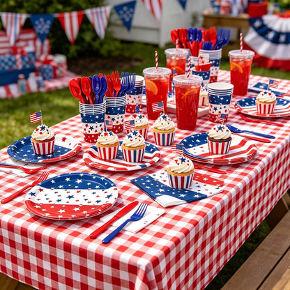 138pcs Patriotic Themed Tableware Set