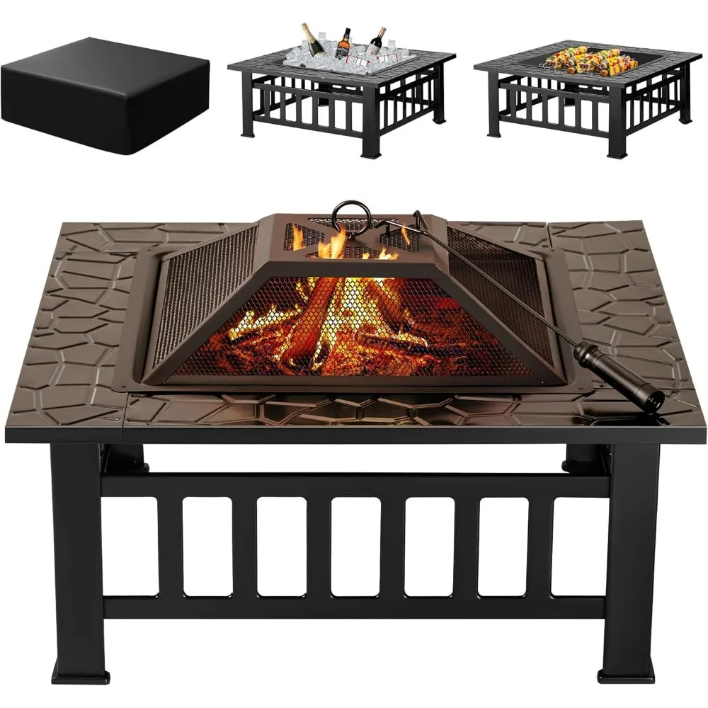 32 Inch Metal Fire Pit Table