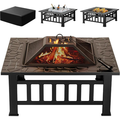 32 Inch Metal Fire Pit Table