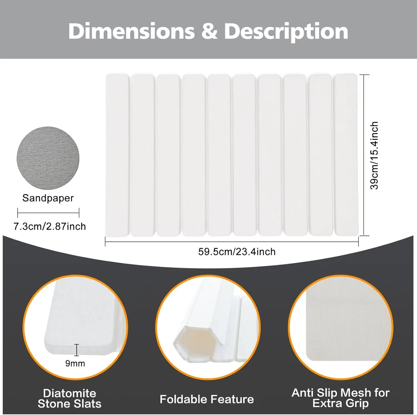 Foldable Diatomite Bath Mat