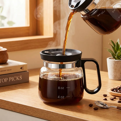 12oz Glass Coffee Pot Cup