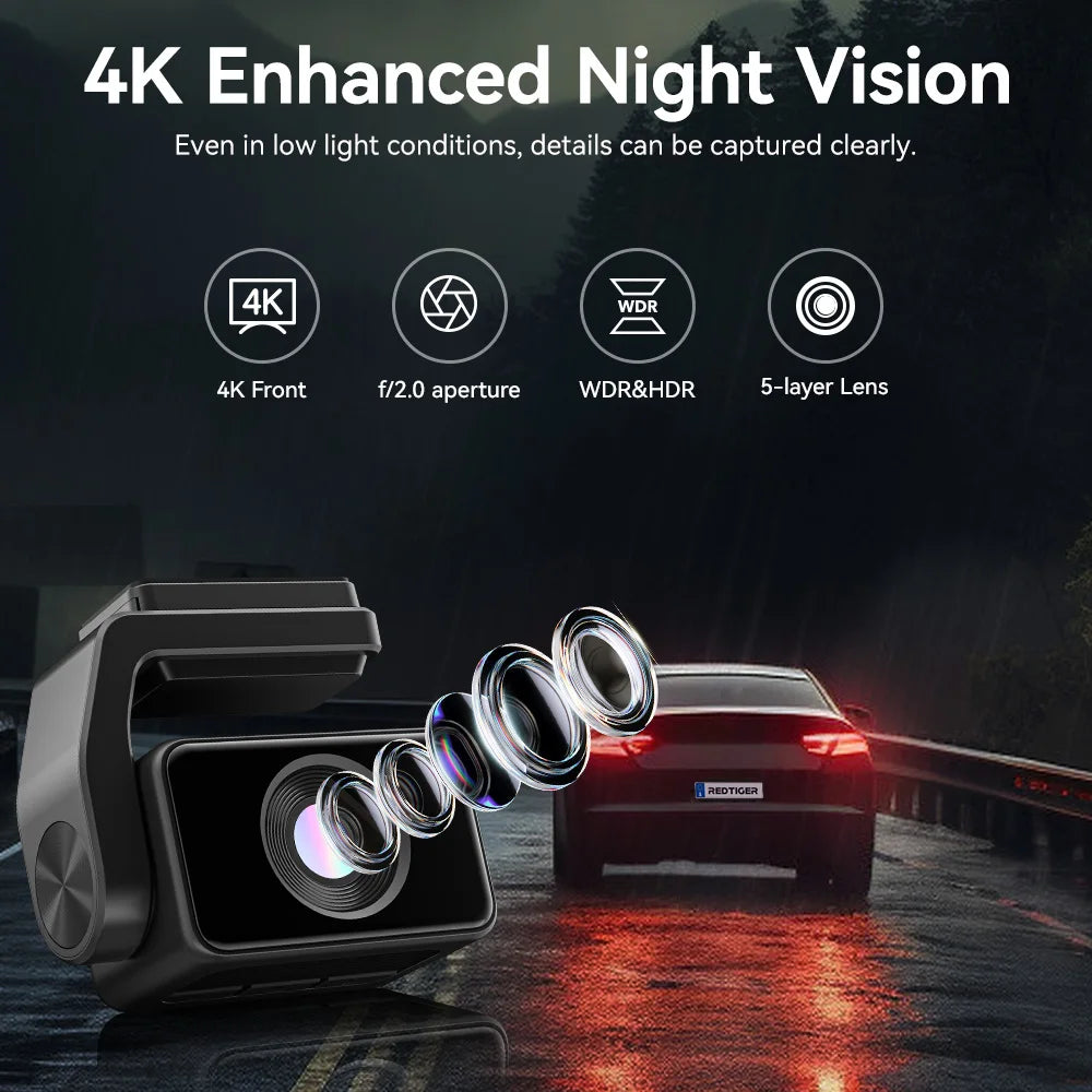 4k Dash Cam Front and Rear Drive Recorder