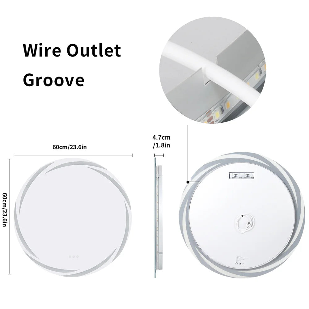 80cm Round LED Bathroom Mirror
