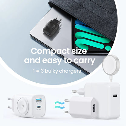 3 in 1 USB C Wall Charger Block for iPhone, Ipad, Apple Watch