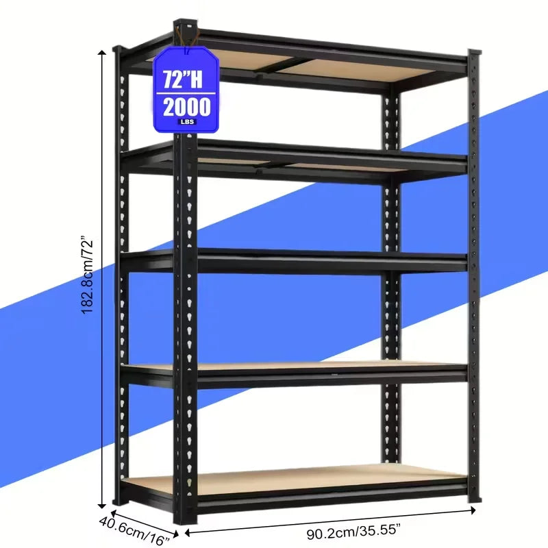72"Height Heavy Duty 2000lbs Garage Storage Shelves