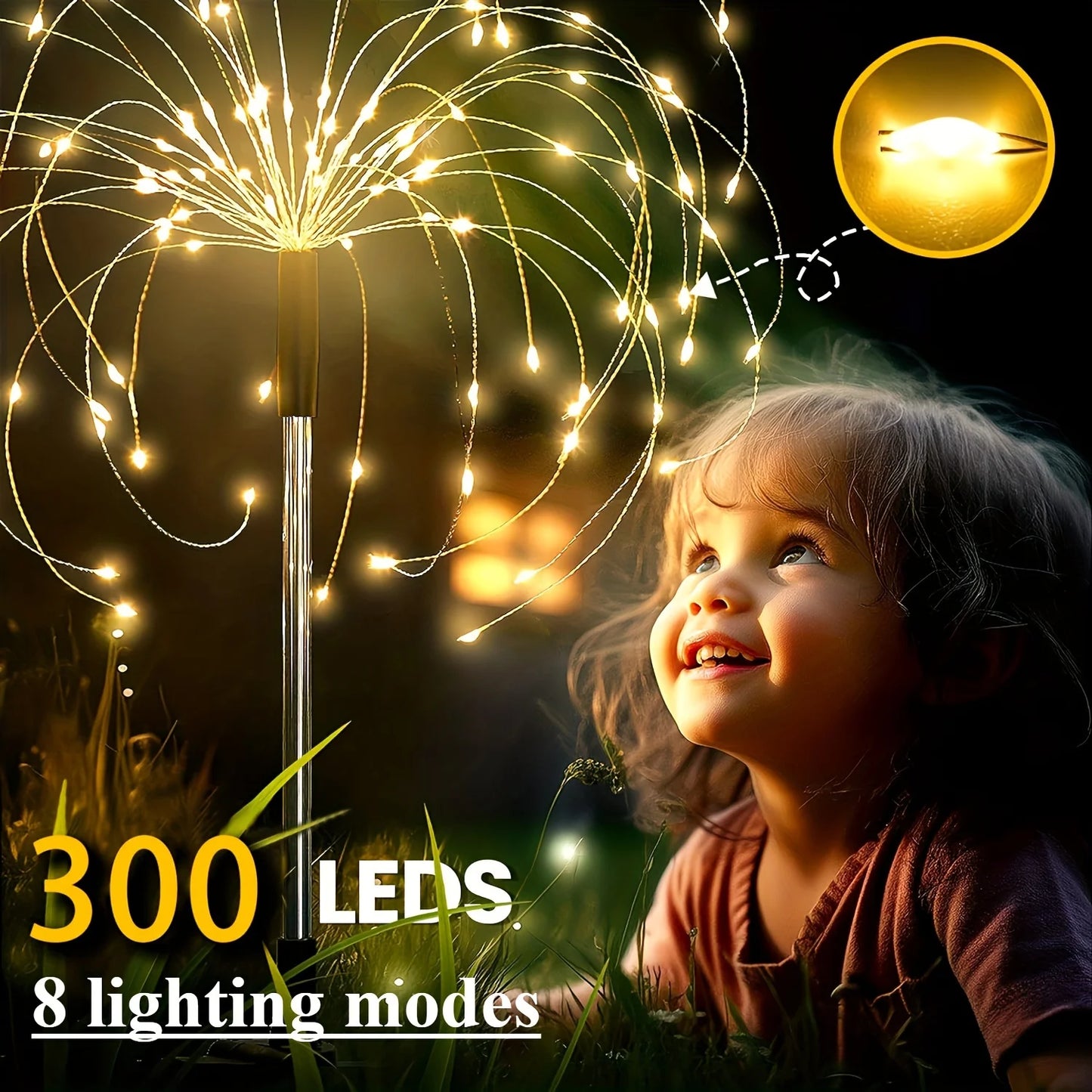 300 Head Solar Firework Lights
