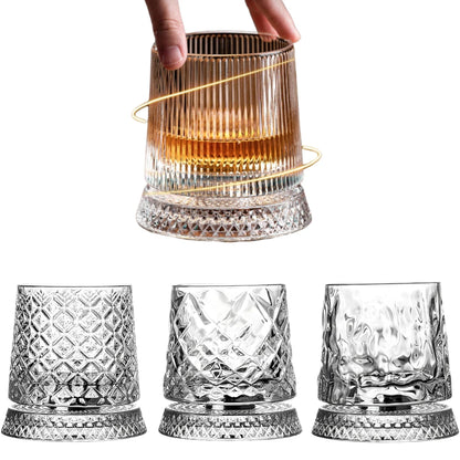Rotating Whiskey Glass with Base