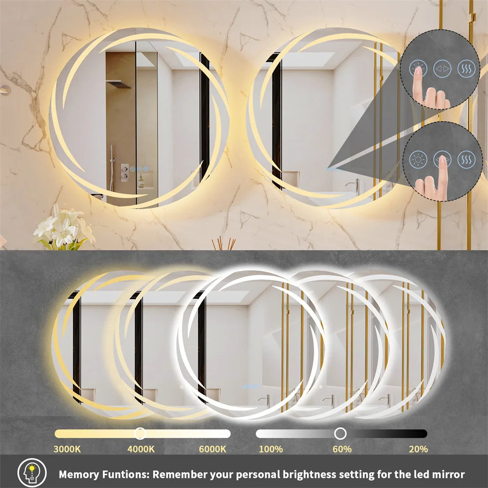 80cm Round LED Bathroom Mirror