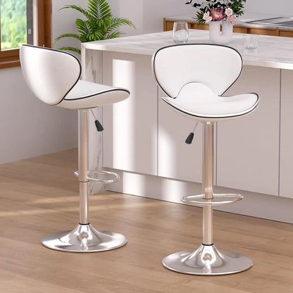 Set of 2 Adjustable, Swivel Barstools