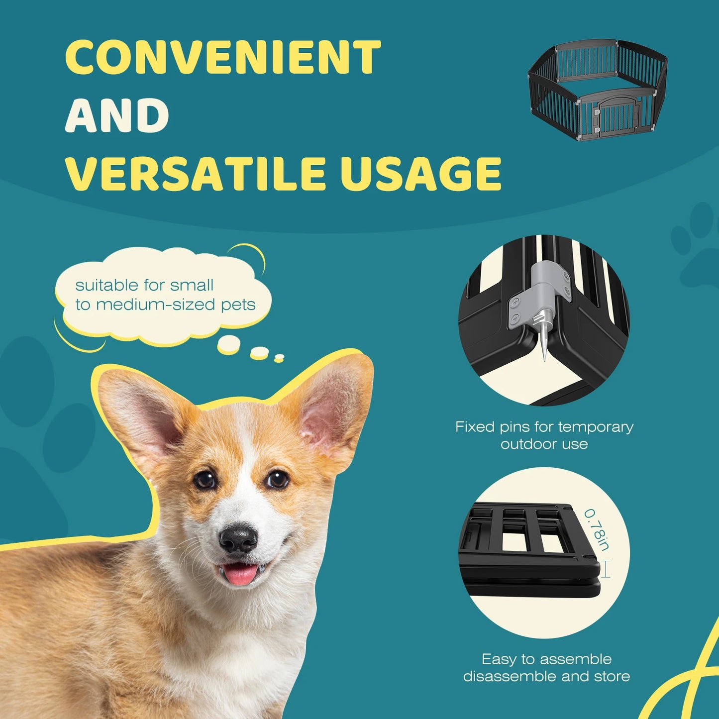 Expandable, Durable Pet Fence/Playpen