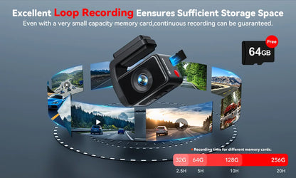 4k Dash Cam Front and Rear Drive Recorder