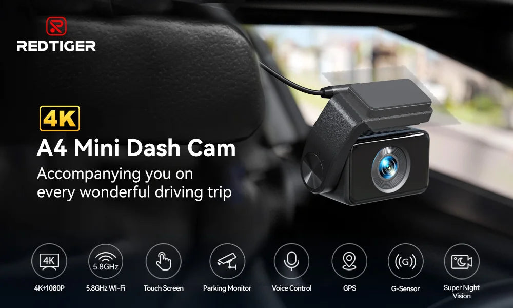 4k Dash Cam Front and Rear Drive Recorder