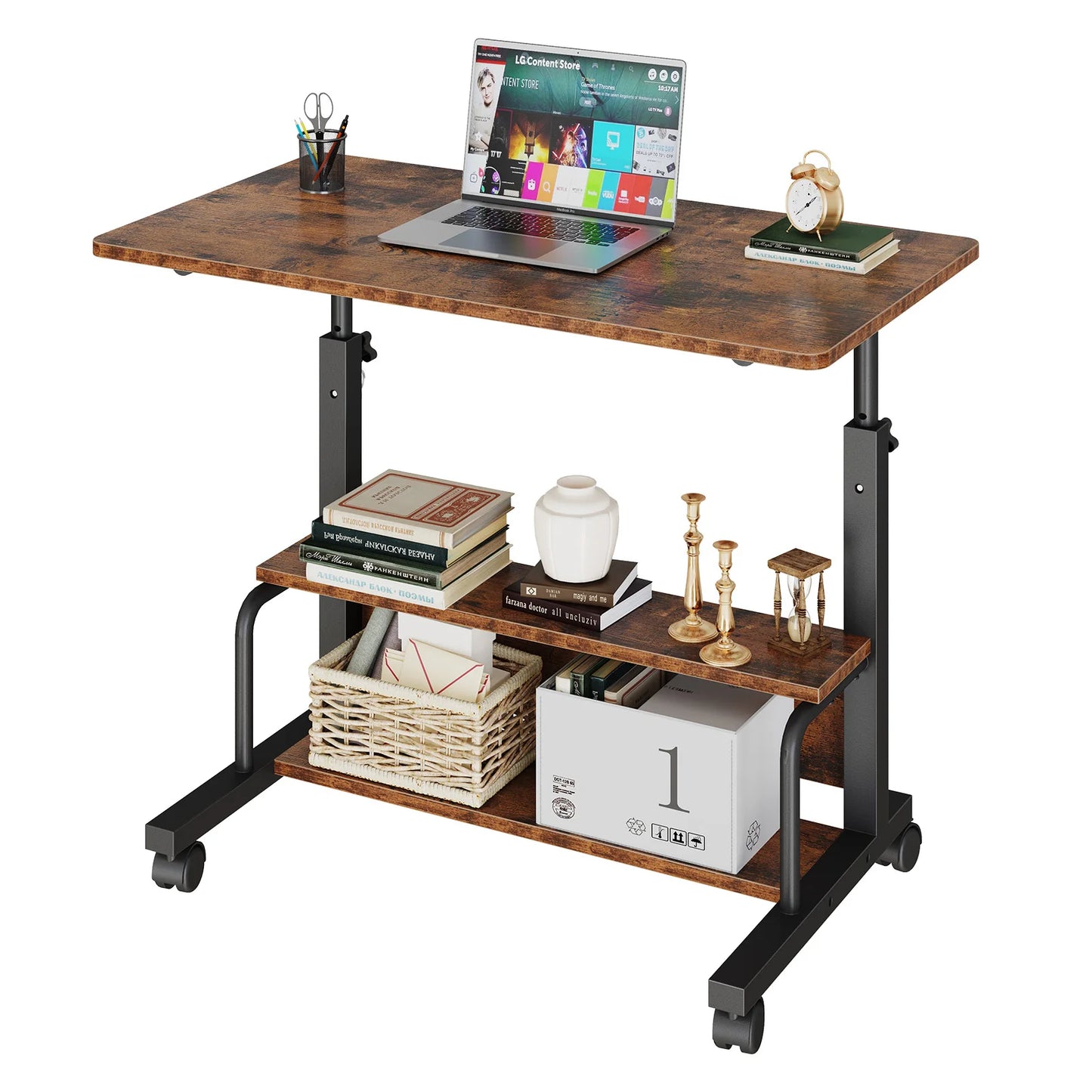 31.5in Adjustable, Mobile Standing Computer Desk