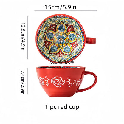 Hand Painted Ceramic Bohemian Mug