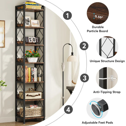 78 Inch Extra Tall, Narrow Bookshelf