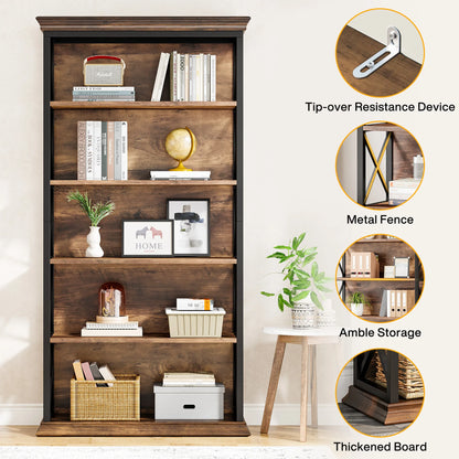 71 in 6-Tier Industrial Bookcase