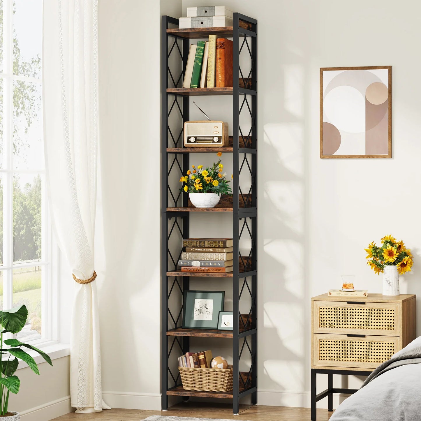 78 Inch Extra Tall, Narrow Bookshelf