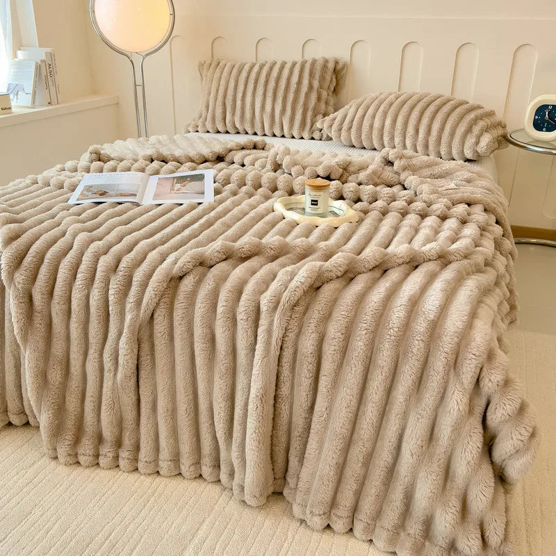 Super Soft Faux Rabbit Fur Blanket