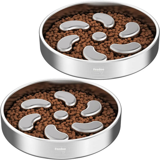 2 pack, 3 Cup Slow Feeder Dog Bowls