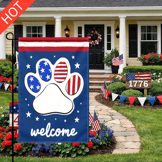 Patriotic Dog Paw Flag
