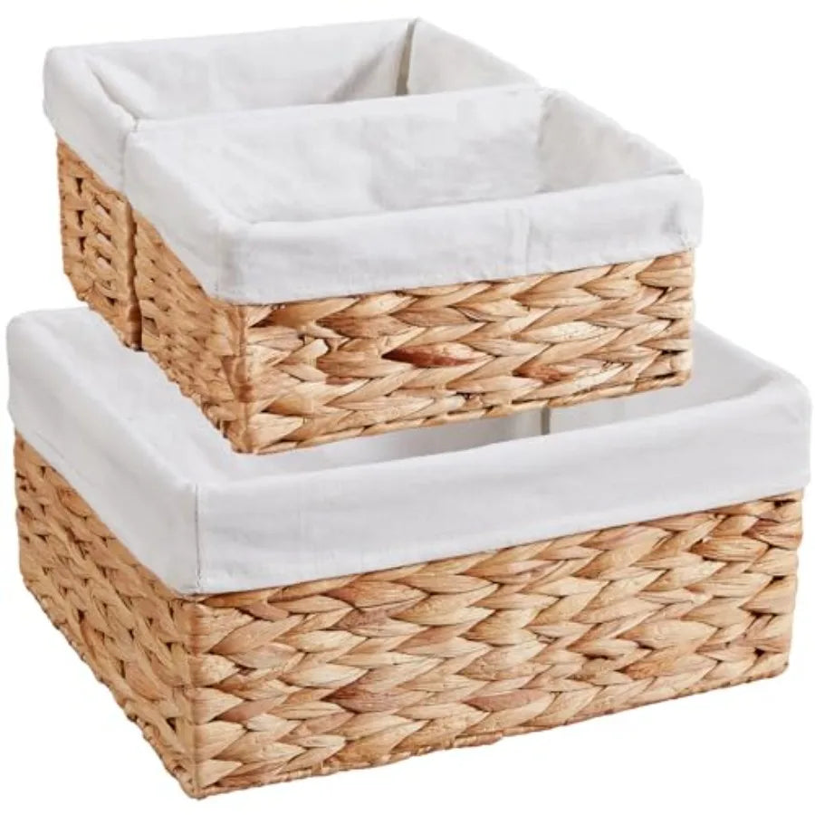 3-Pack Woven Rope Wicker Baskets