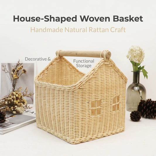 Handcrafted Woven Rattan Storage Basket