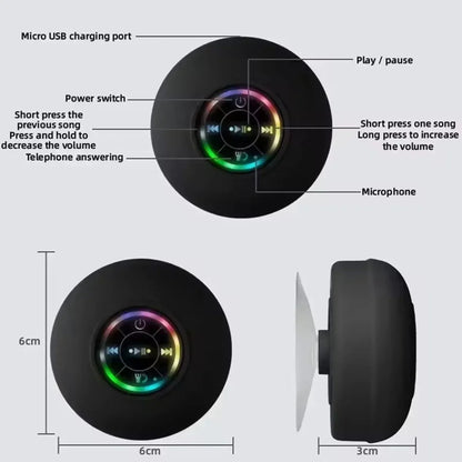 Waterproof Bluetooth Speaker with Suction Cup Mount