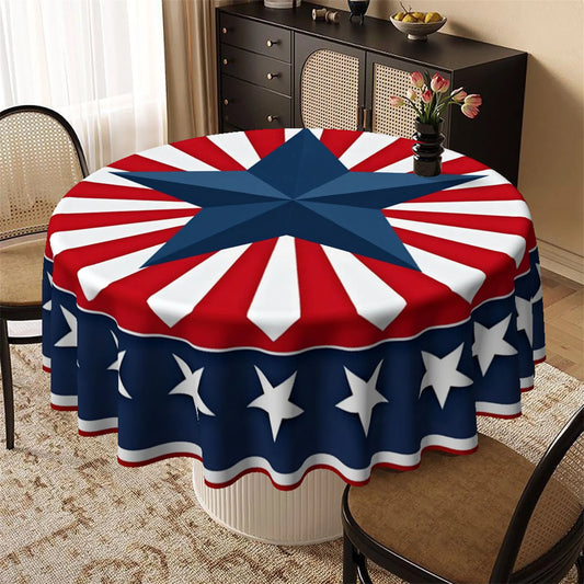 Patriotic Table Runner with Stars and Stripes Print