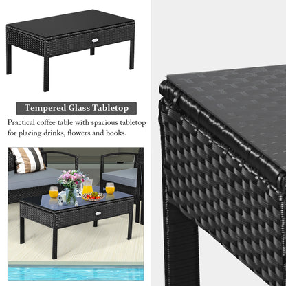 4pcs Outdoor Wicker Set
