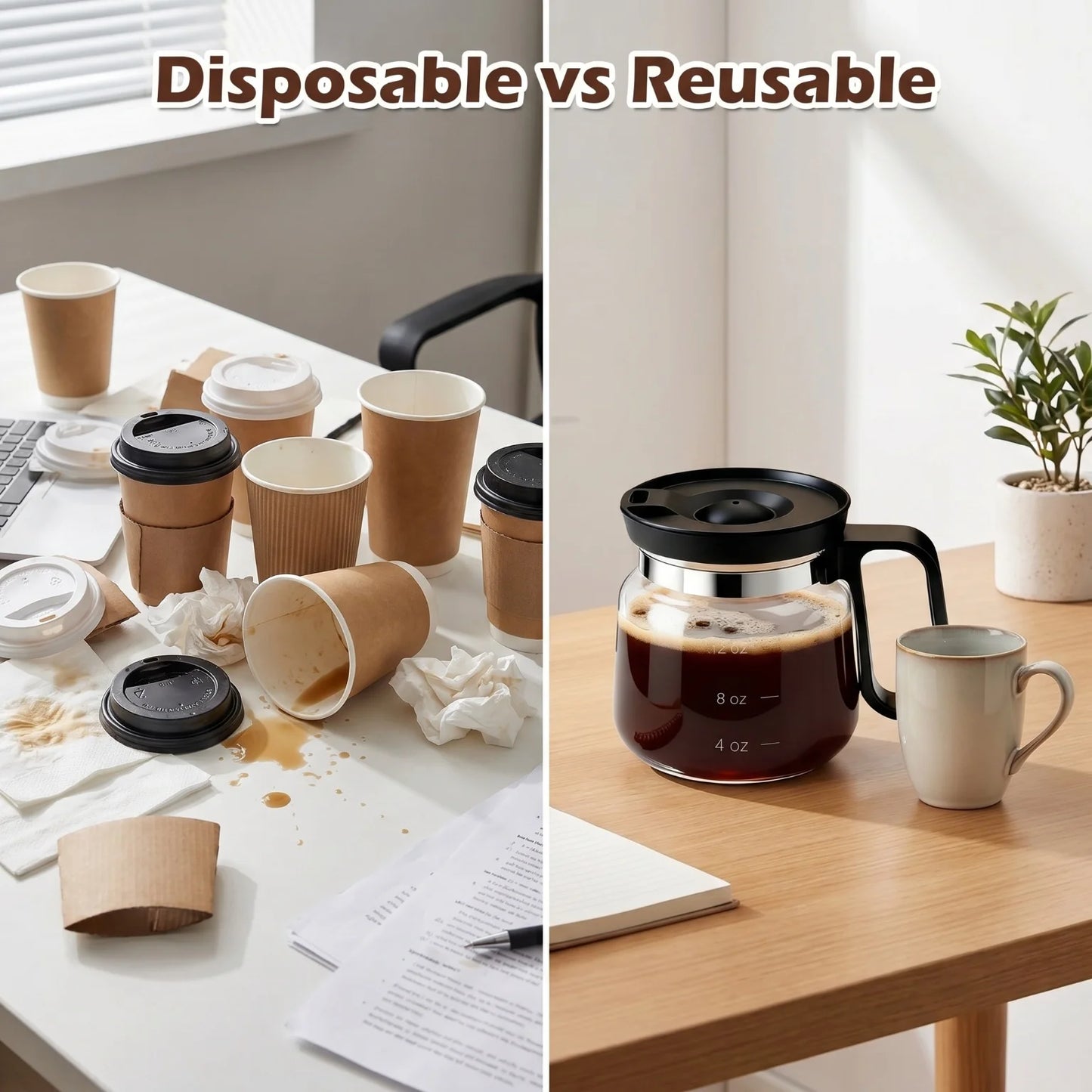 12oz Glass Coffee Pot Cup