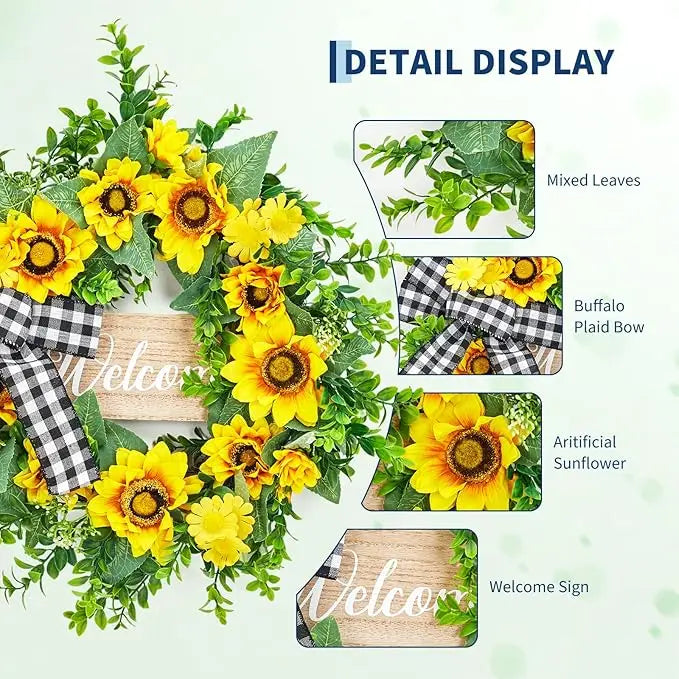 20" Sunflowers Wreath