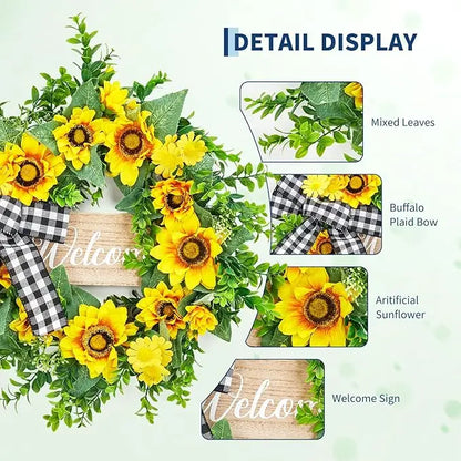 20" Sunflowers Wreath