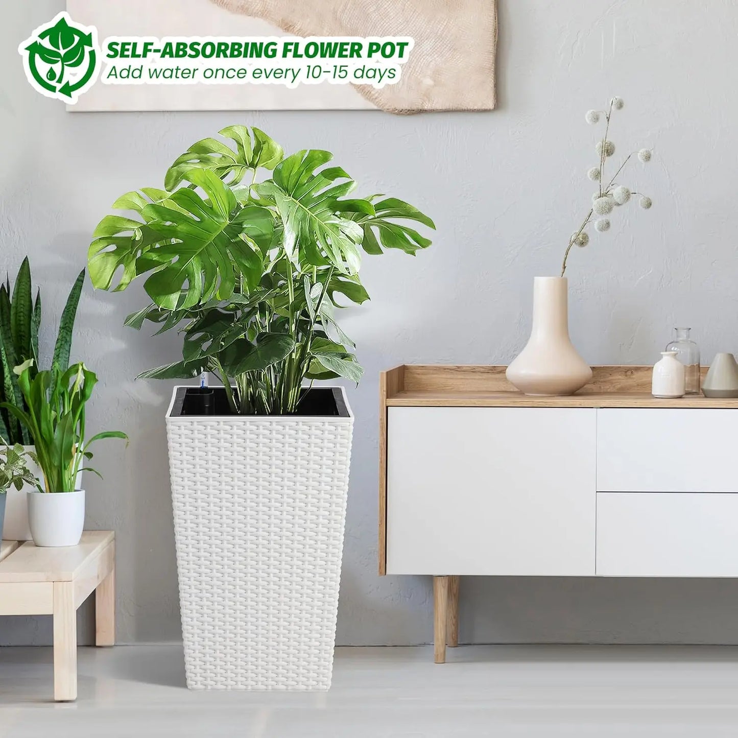 Set of 2 Self Watering Plant Pots
