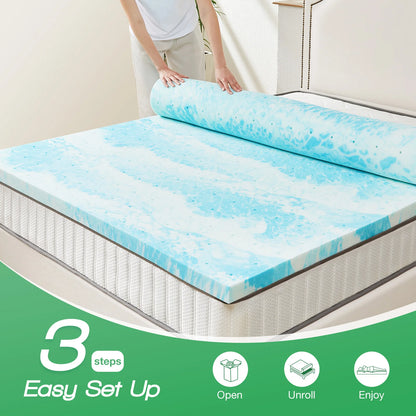 4 Inch Gel Infused Cooling Mattress Topper