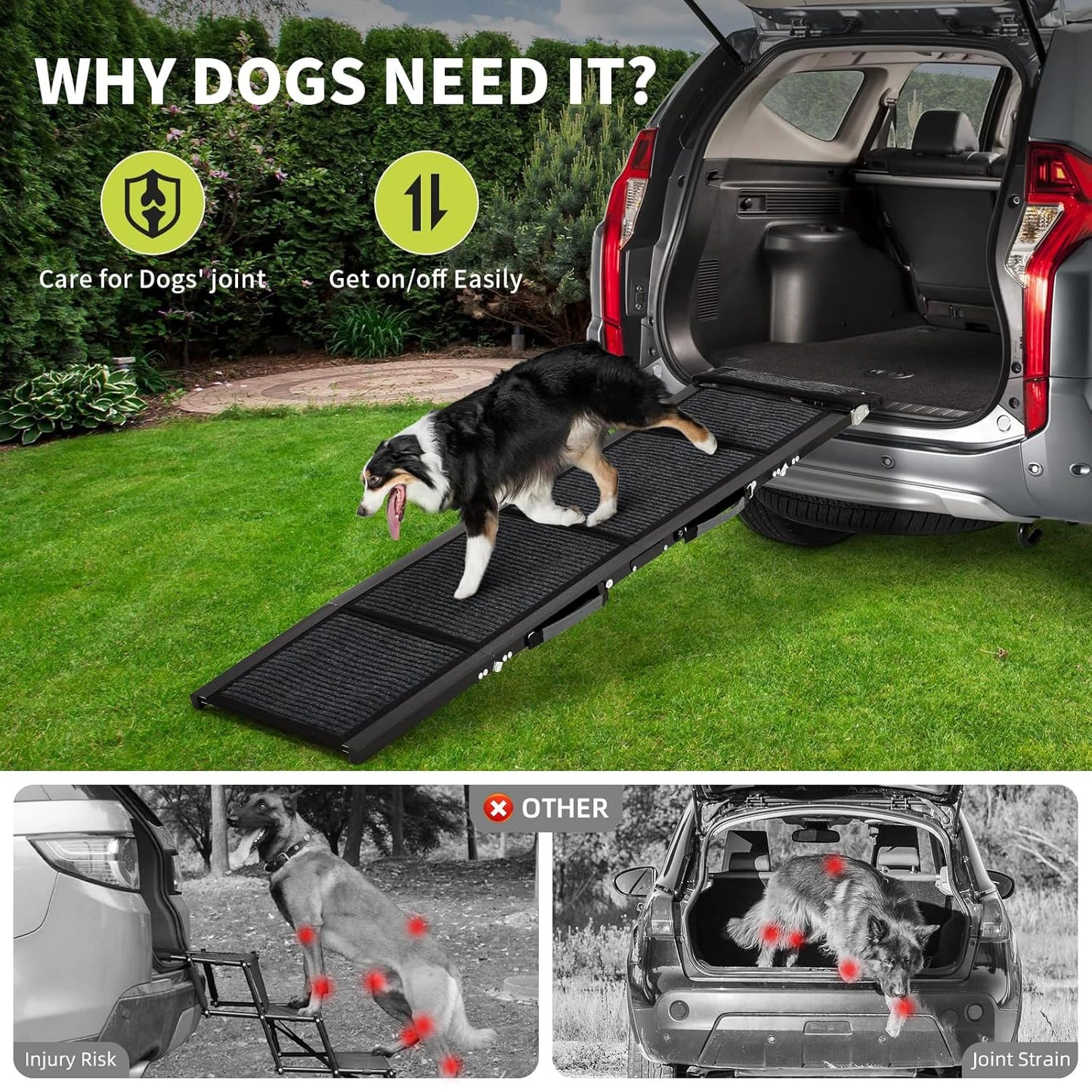 Folding Pet Ramp For Dogs With Non-Slip Surface