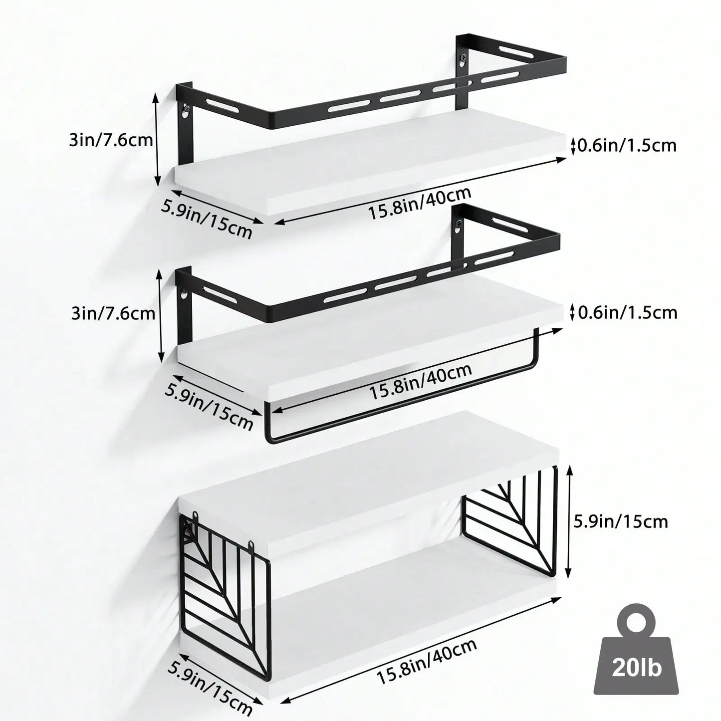 Floating Shelves with Towel Bar