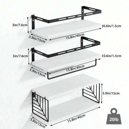 Floating Shelves with Towel Bar