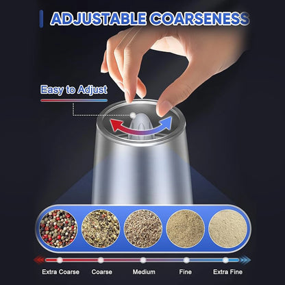 1pc/2pcs, LED Electric Salt And Pepper Grinder